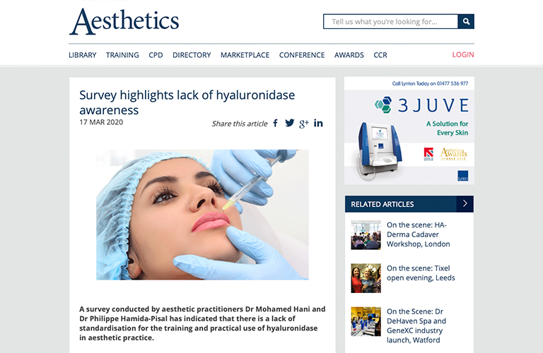 Aesthetics Journal: Article by Dr M Hani